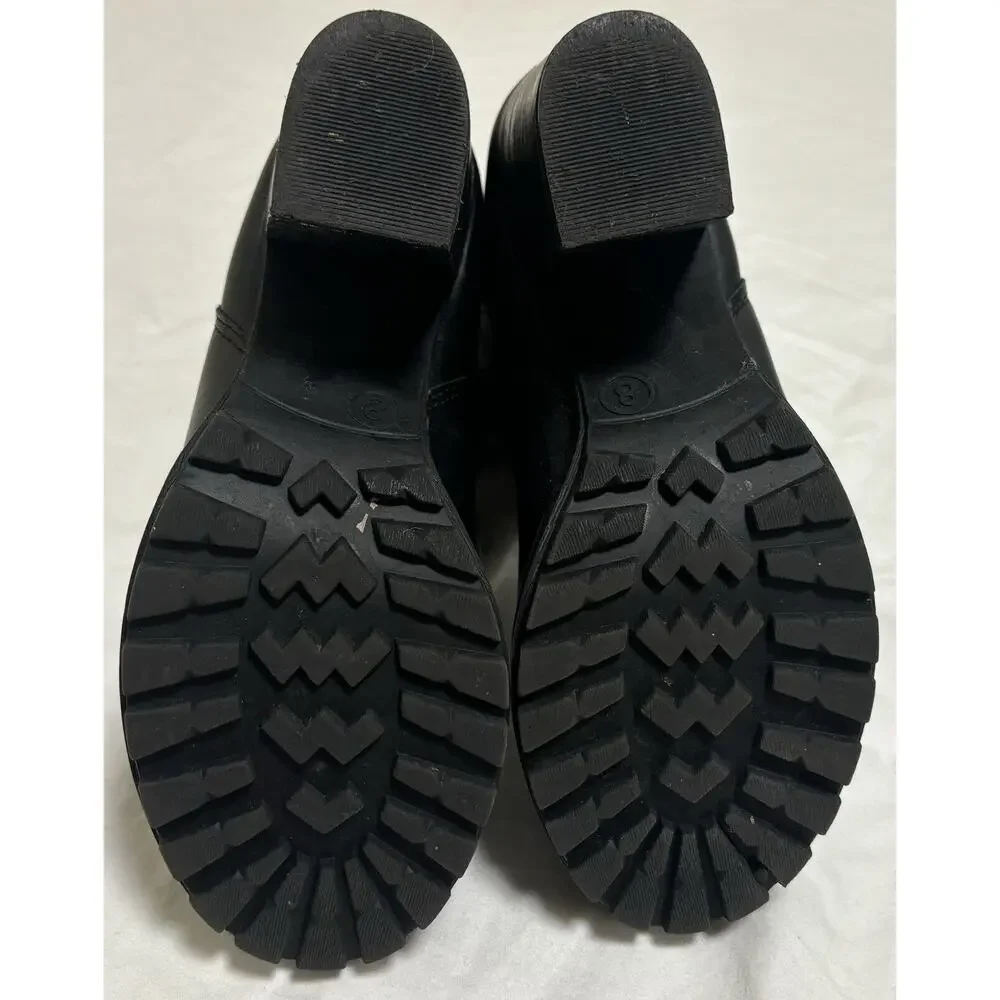 Charlotte Russe Women’s Size 8 Booties Black Ankle Block Heels Platform Chunky